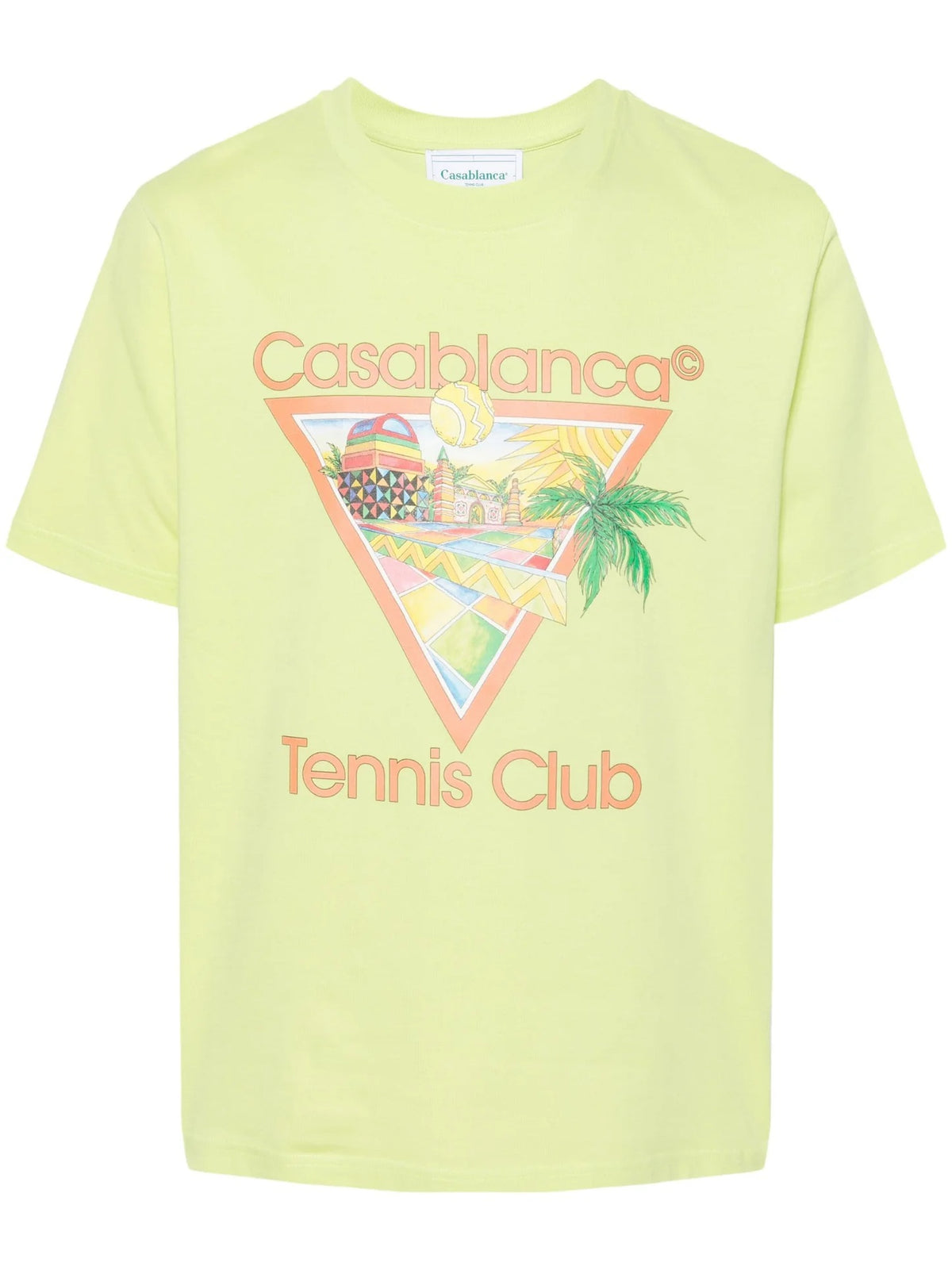 CASABLANCA Afro Cubism Tennis Club Printed T-Shirt Pale Green