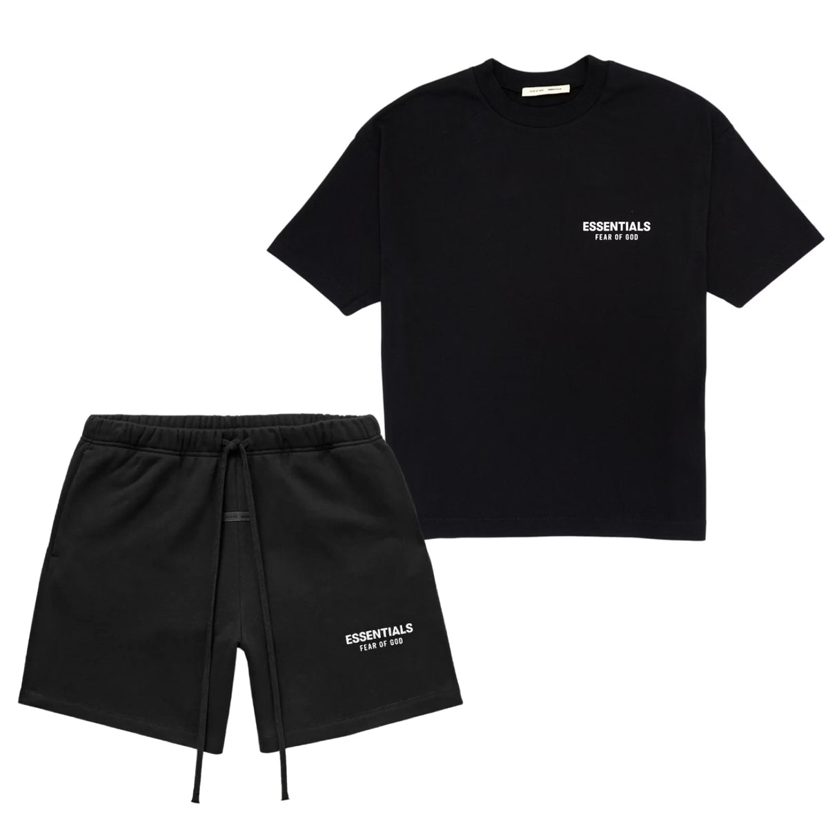 FEAR OF GOD ESSENTIALS JET BLACK SHORT SET (SS25)