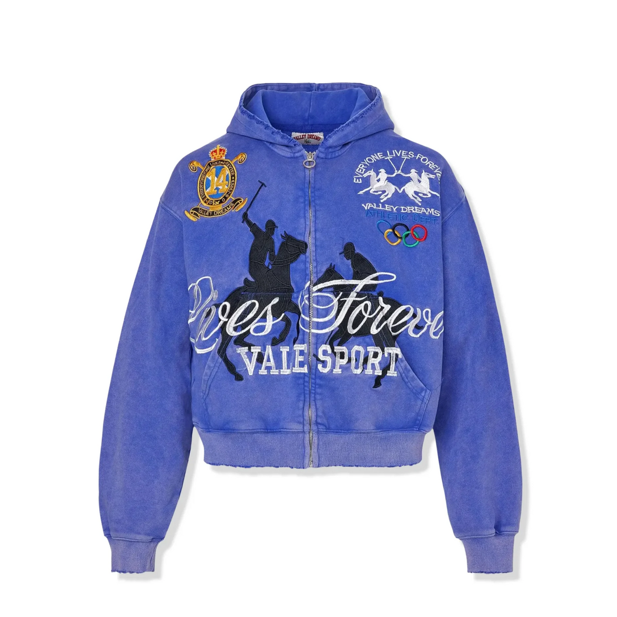Vale Forever Valley Dreams Schewab Zip-Up Hoodie Blue