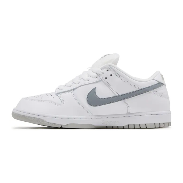 Supreme x Nike Dunk Low SB 'White Metallic Silver'