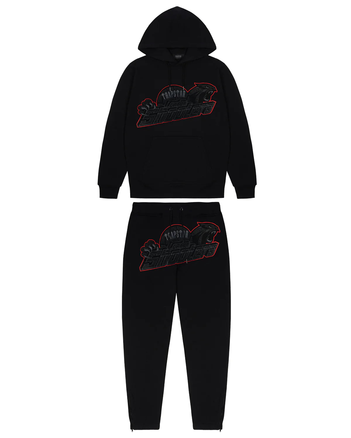 TRAPSTAR SHOOTERS HOODIE TRACKSUIT - BLACK/RED