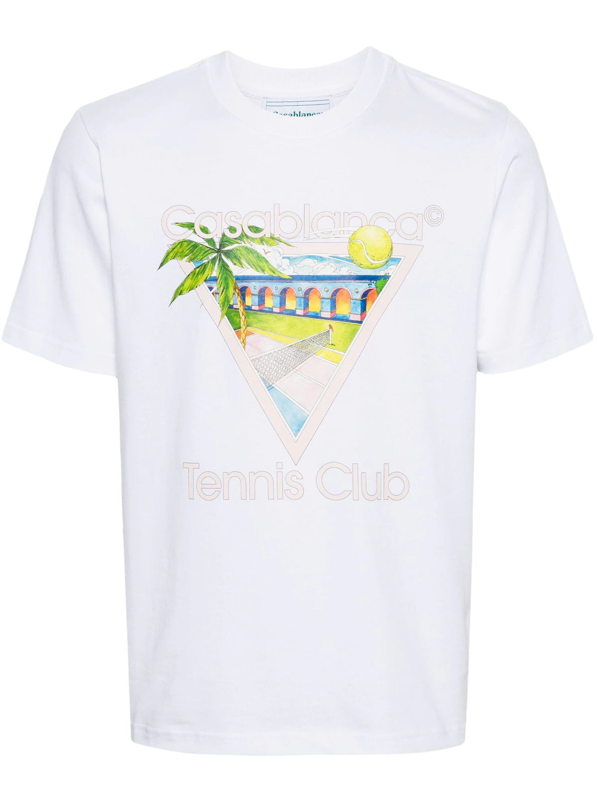 CASABLANCA UNISEX Tennis Club Icon Screen Printed T-Shirt White