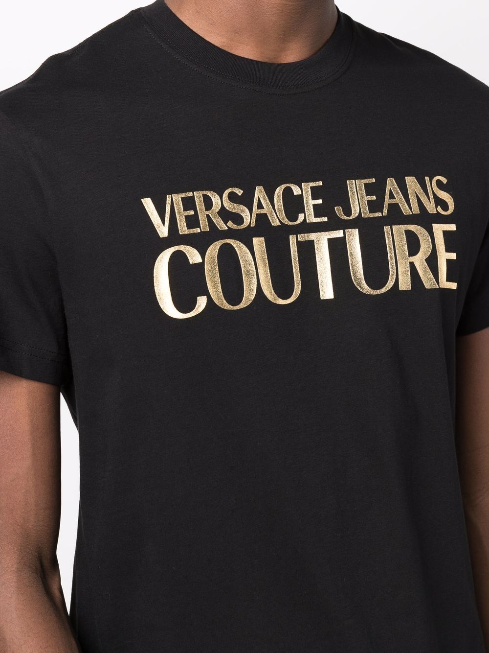 VERSACE Metallic Logo T-Shirt Black
