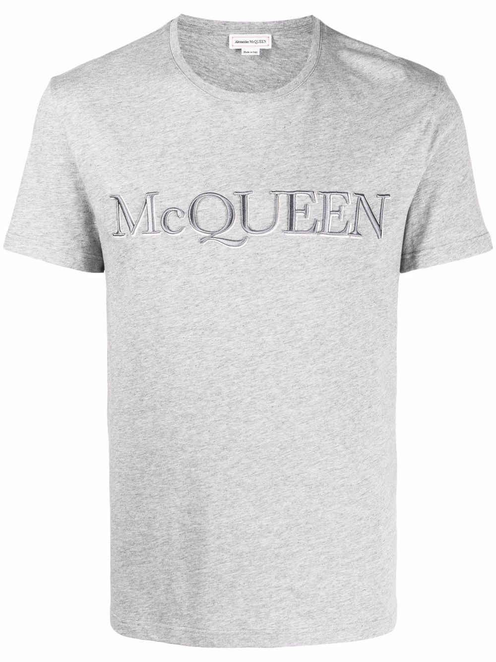 Alexander McQueen Embroidered Logo T-shirt Grey
