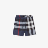 BURBERRY CHECK SWIM SHORTS BLUE