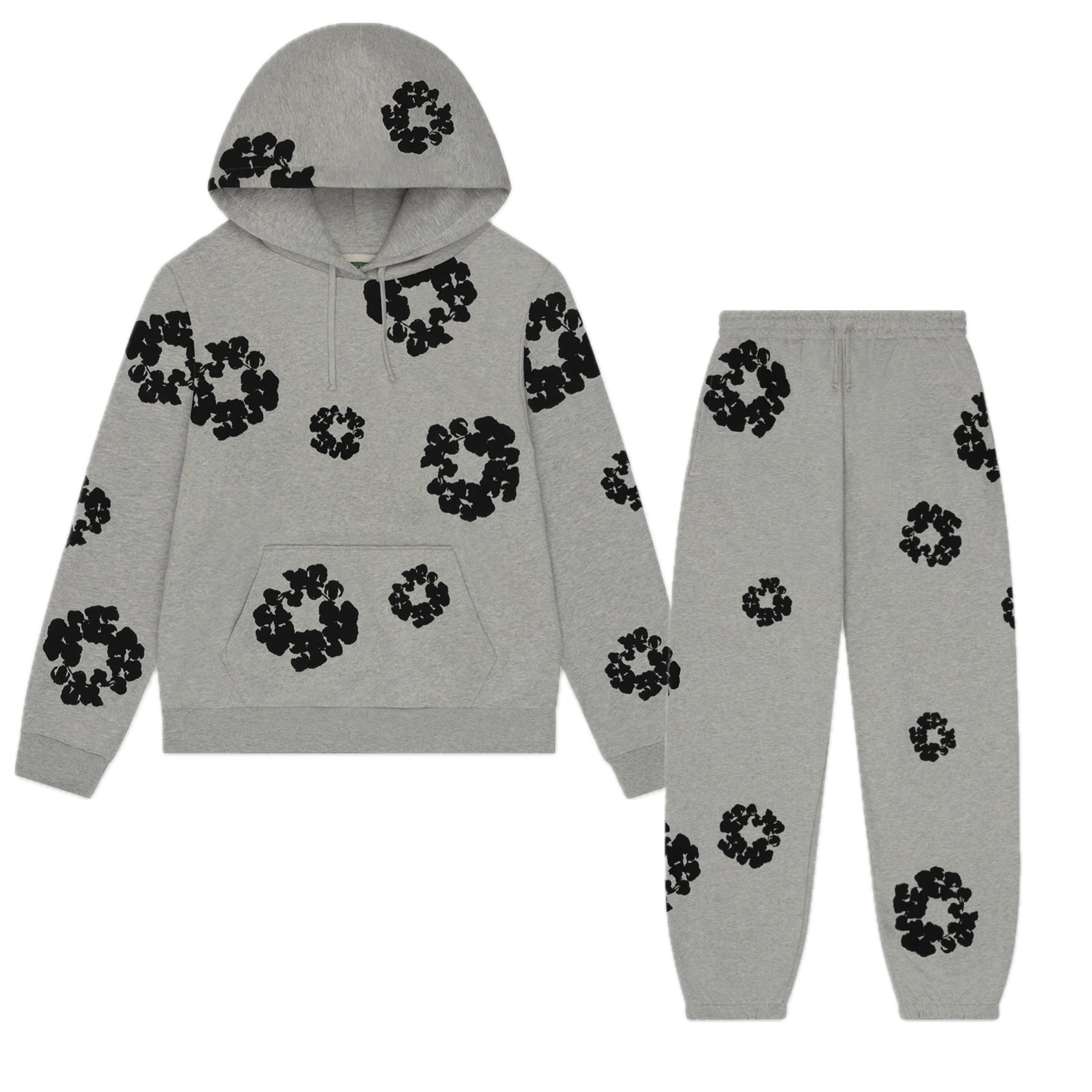 Denim Tears Men's Black Cotton Wreath Tracksuit Grey