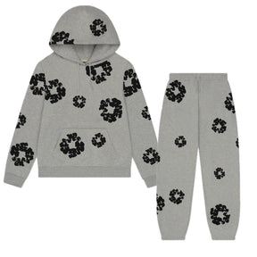 Denim Tears Men's Black Cotton Wreath Tracksuit Grey