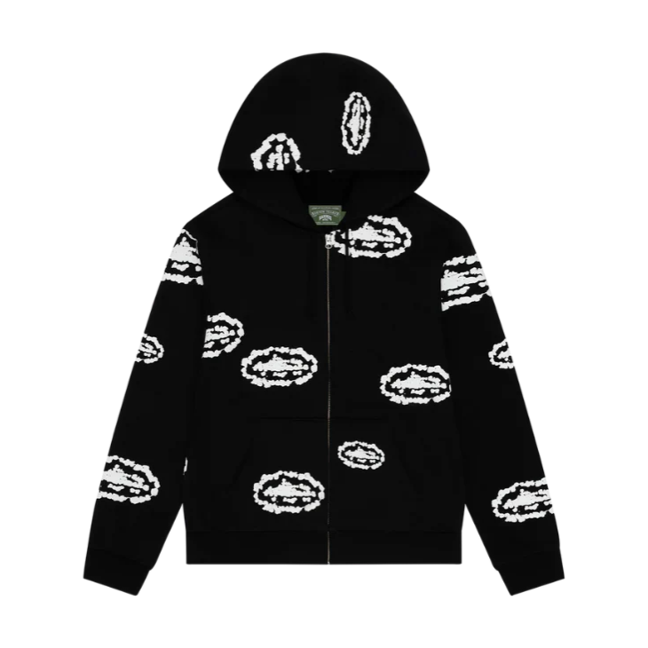Corteiz x Denim Tears Island Wreath Zip Hoodie Black