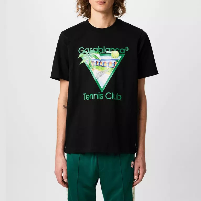 Casablanca Tennis Club T-Shirt Black