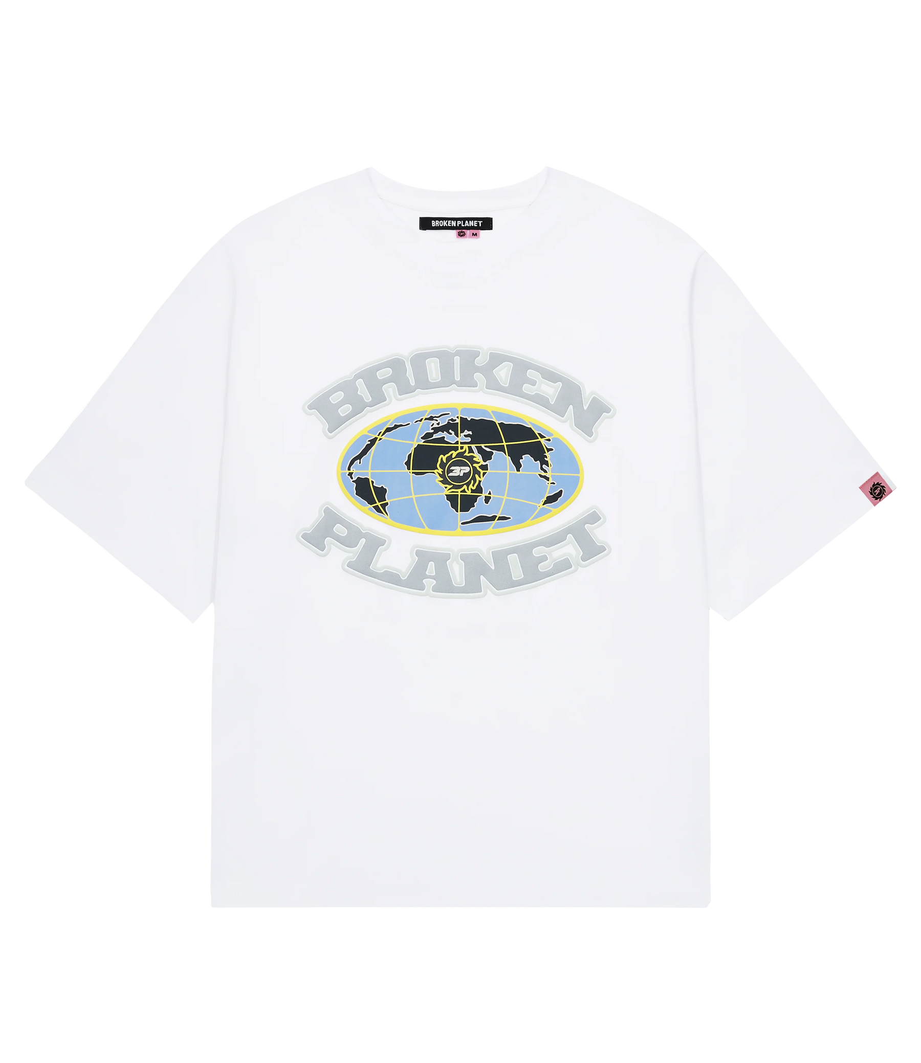 Broken Planet Grid T-shirt Snow White