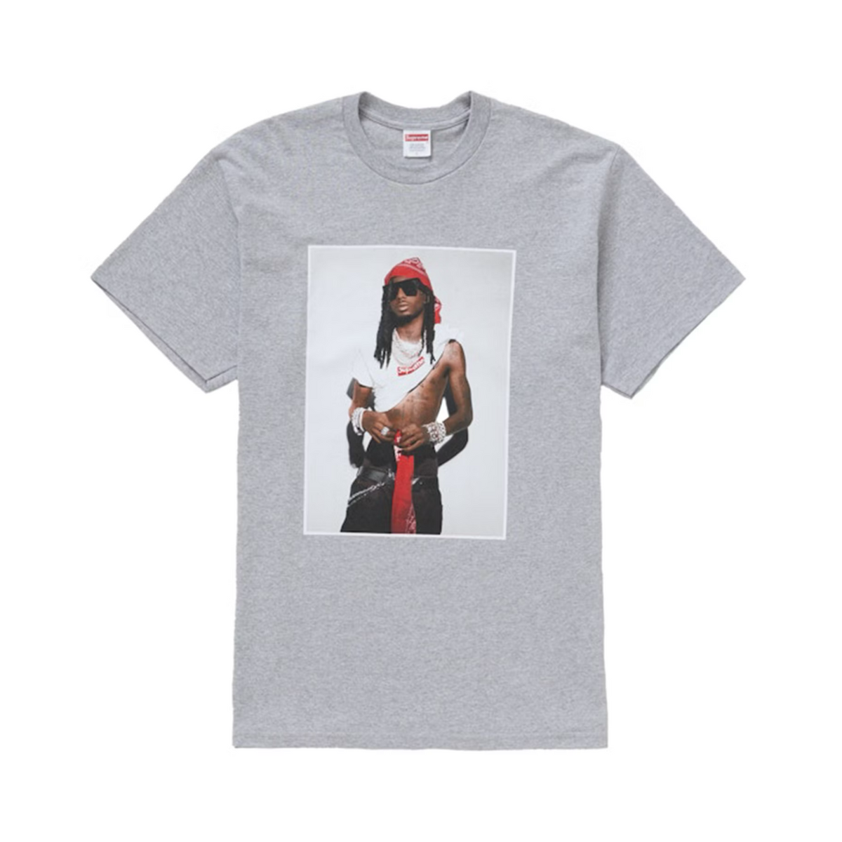SUPREME PLAYBOI CARTI TEE HEATHER GREY