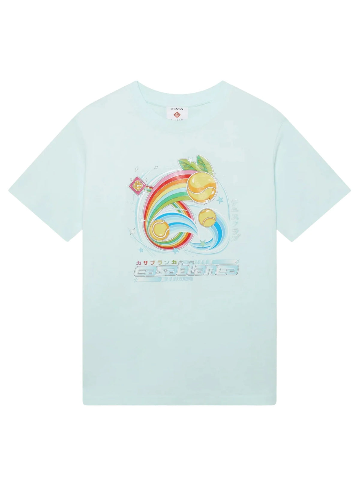 Casablanca Manga Tennis Ball Short Sleeve T-Shirt Pale Blue