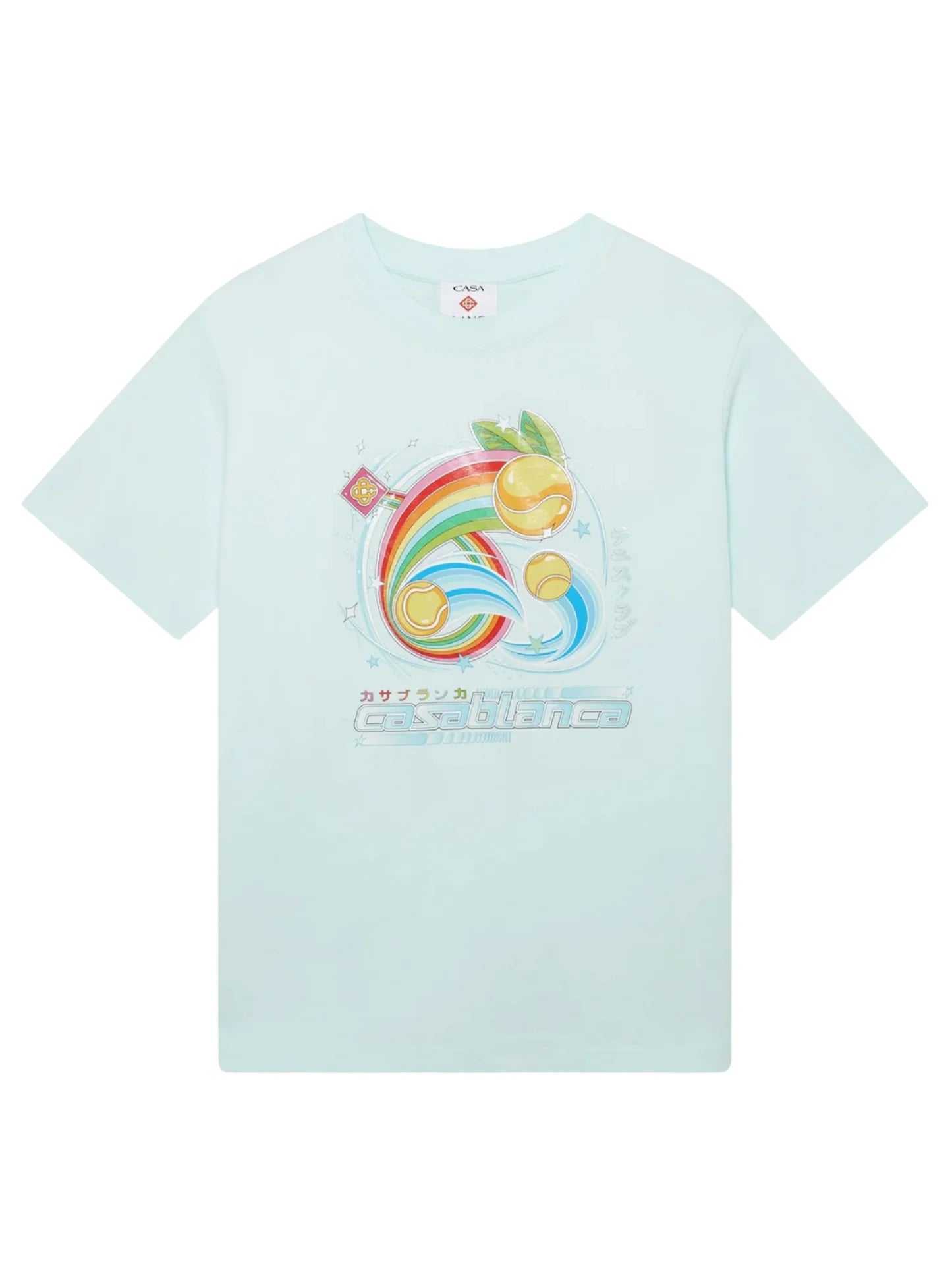 Casablanca Manga Tennis Ball Short Sleeve T-Shirt Pale Blue