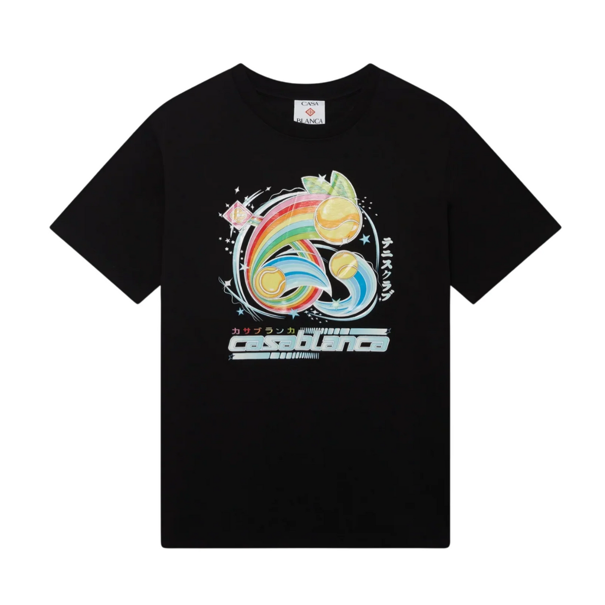 Casablanca Manga Tennis Ball Short Sleeve T-Shirt Black