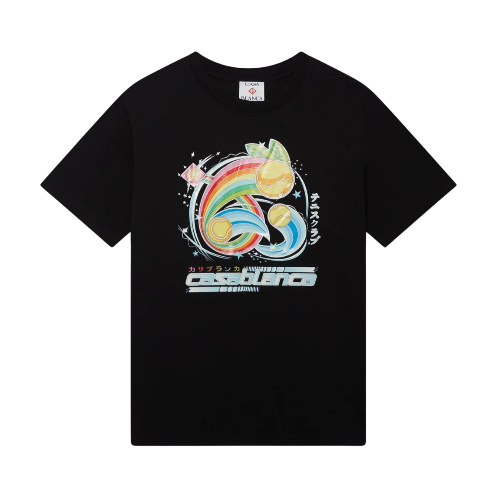 Casablanca Manga Tennis Ball Short Sleeve T-Shirt Black
