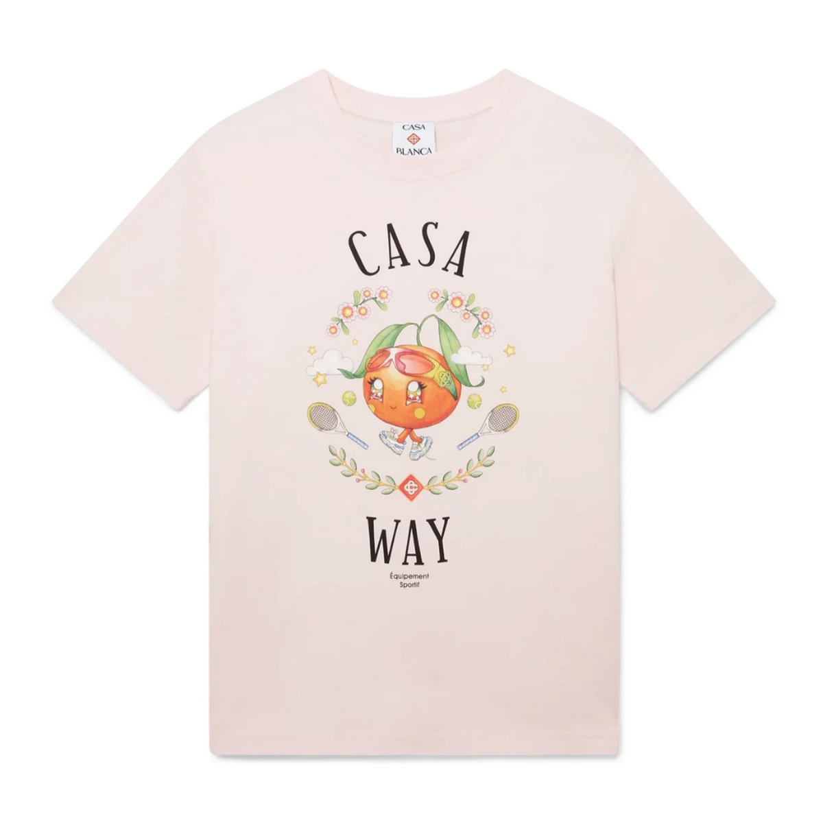 Casablanca Casa Way Orange Mascot Short Sleeve T-Shirt Pale Pink