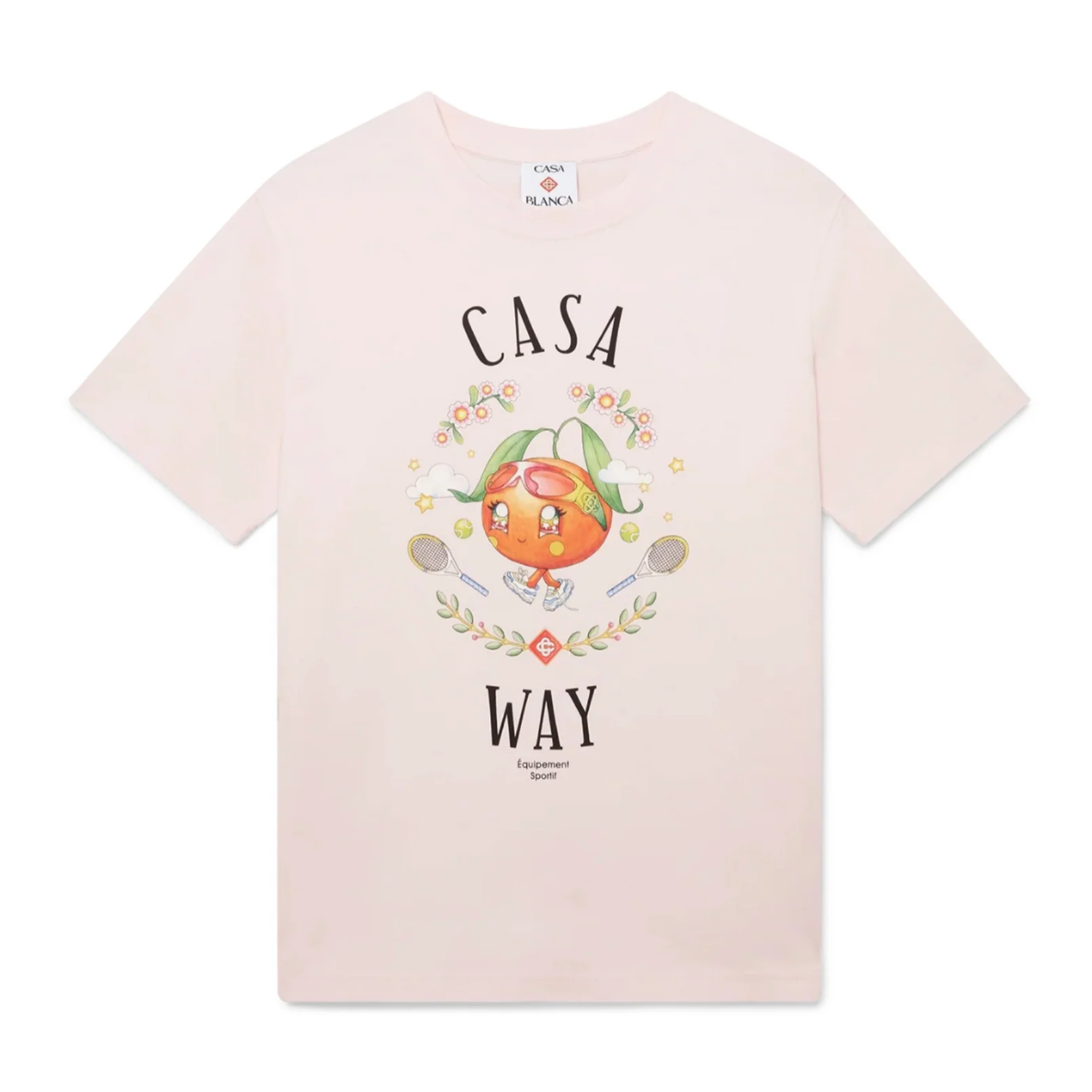 Casablanca Casa Way Orange Mascot Short Sleeve T-Shirt Pale Pink