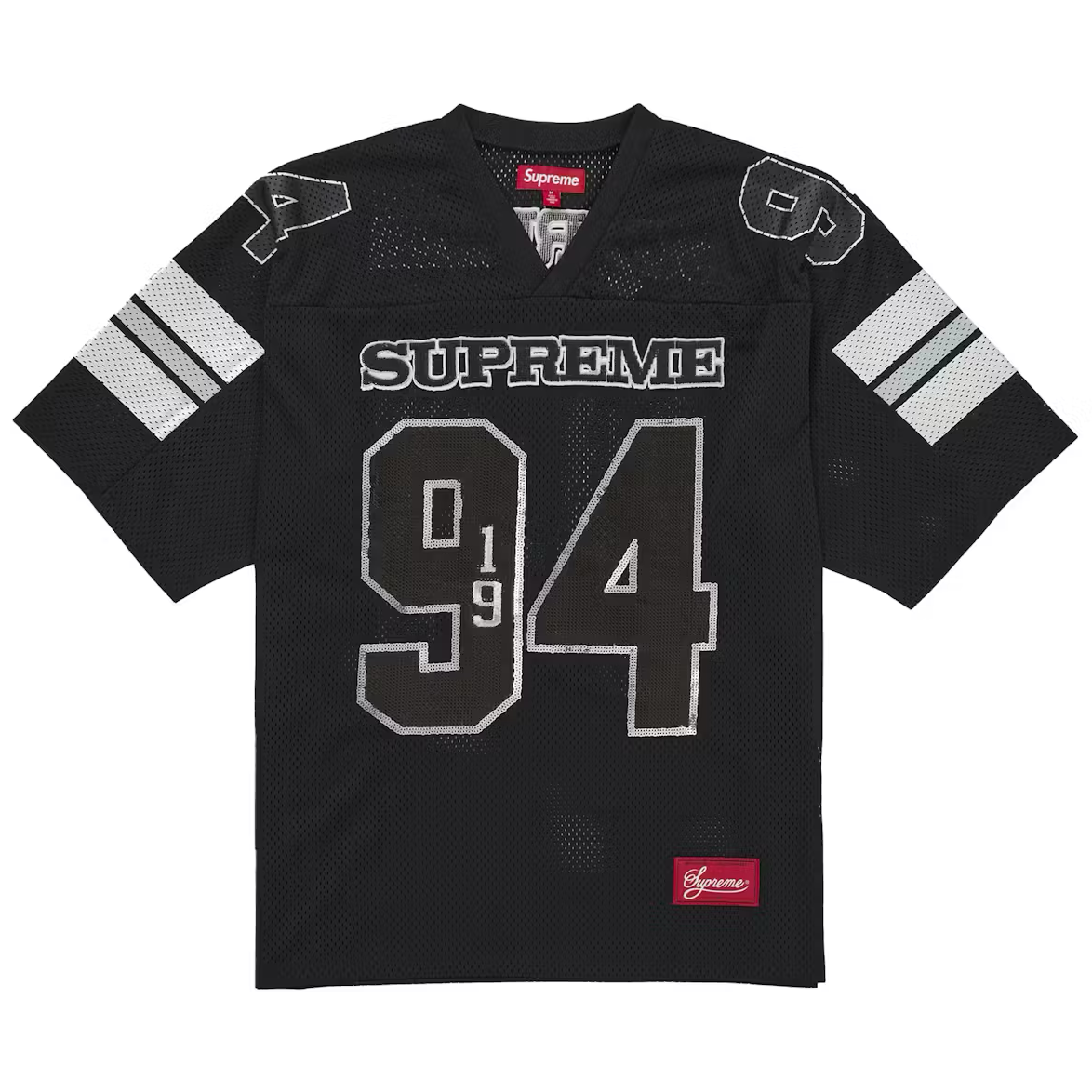 Supreme Sequin Football Jersey Black