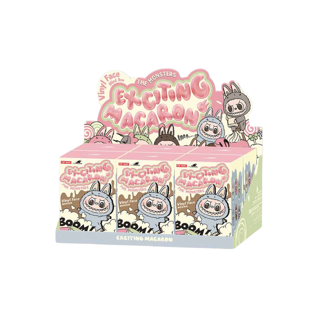 POP MART LABUBU THE MONSTERS EXCITING MACARON SERIES VINYL PLUSH PENDANT - CASE OF 6