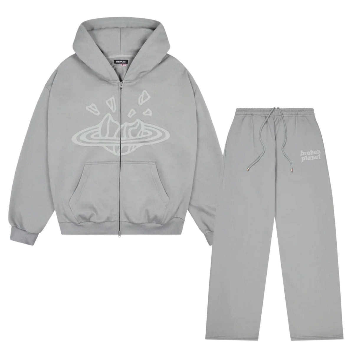 BROKEN PLANET GUNMETAL GRAY ZIP UP TRACKSUIT
