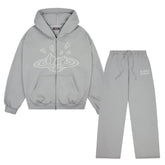 BROKEN PLANET GUNMETAL GRAY ZIP UP TRACKSUIT