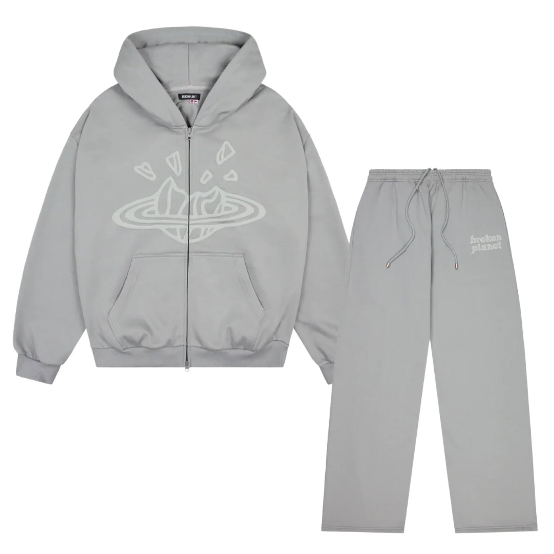BROKEN PLANET GUNMETAL GRAY ZIP UP TRACKSUIT