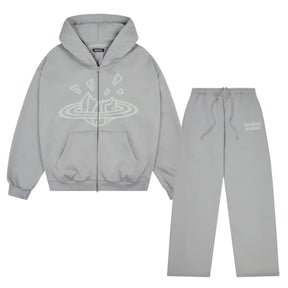BROKEN PLANET GUNMETAL GRAY ZIP UP TRACKSUIT