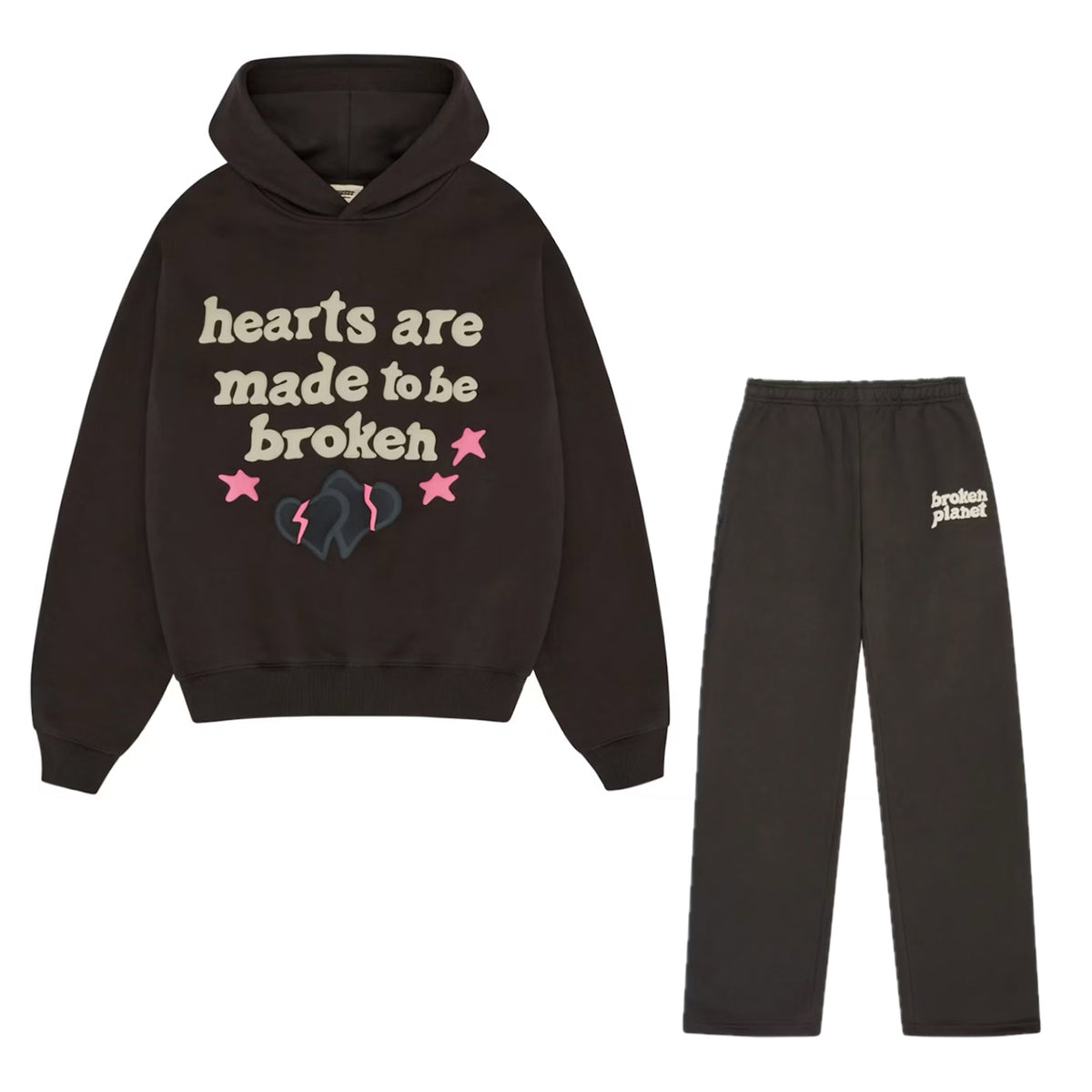 BROKEN PLANET HEARTS ARE MEANT TO BE BROKEN SOOT BLACK TRACKSUIT