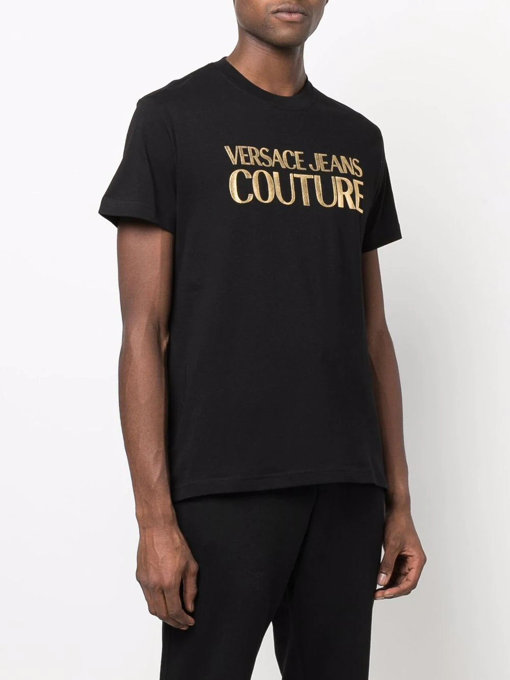 VERSACE Metallic Logo T-Shirt Black