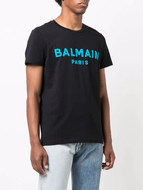 BALMAIN Logo T-Shirt Black/Blue