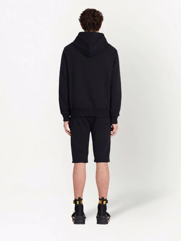 BALMAIN Foil Tape Hoodie Black