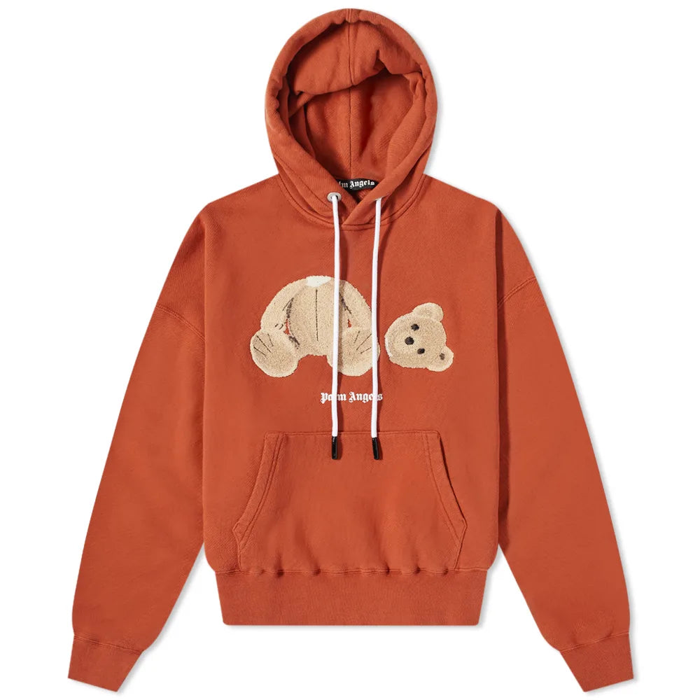 PALM ANGELS SPRAY LOGO KILL THE BEAR HOODY | Brown